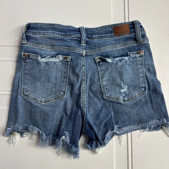 Judy Blue Jeans Womens Sz S Blue Denim Jean Shorts Super Distressed Stretch - Picture 5 of 6